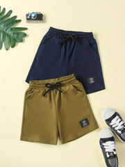 2pcs Boys Shorts Drawstring Waist Soft Comfortable Kids Clothes
