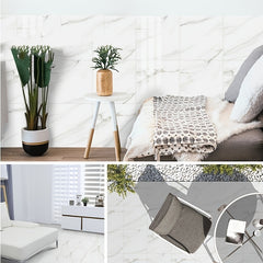 10pcs Waterproof Marble Tile Stickers Self Adhesive PVC Tiles - Easy Install