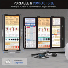 3-Layer Aluminum Nursing Clipboard with Cheat Sheets & Clip
