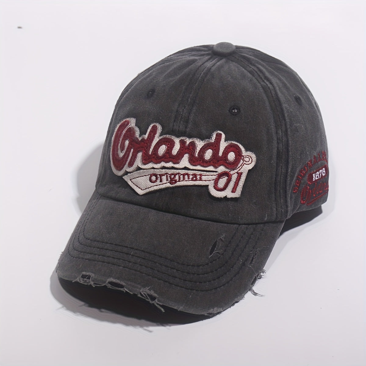 Men's Washed Cotton Hole Patch Baseball Cap