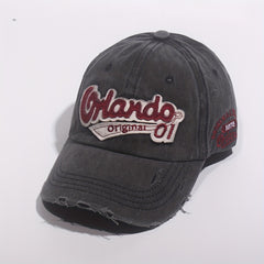Men's Washed Cotton Hole Patch Baseball Cap