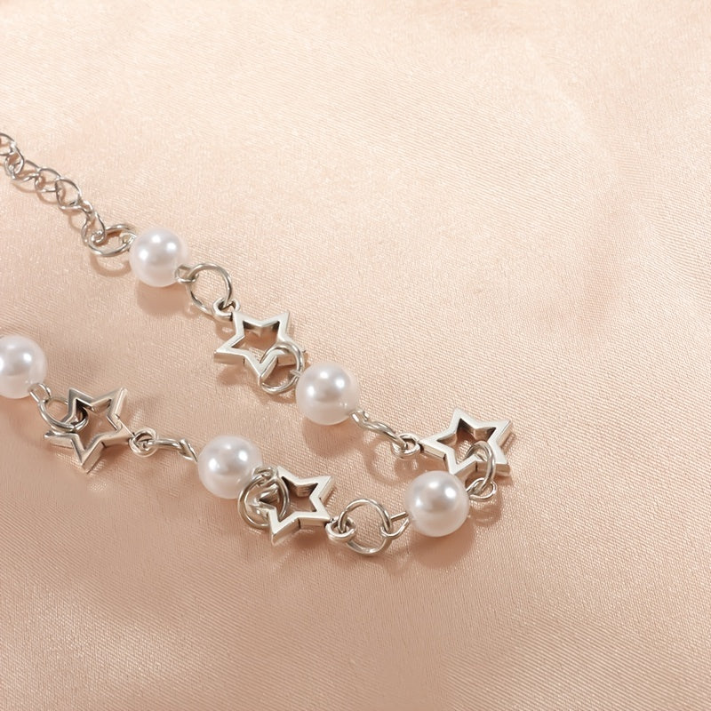 Star & Pearl Beaded Bracelet for Girls