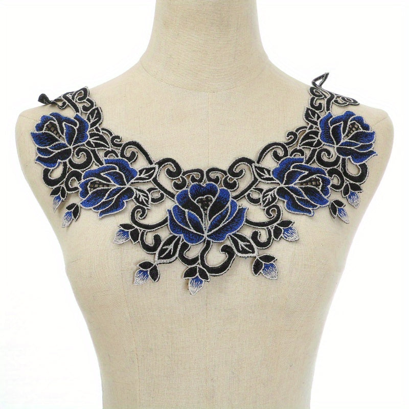 Green Lace Collar Embroidery Dress Applique DIY Neckline Costume D
