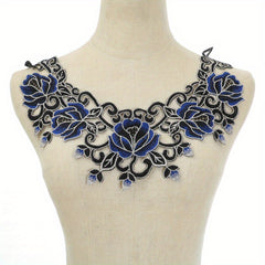 Green Lace Collar Embroidery Dress Applique DIY Neckline Costume D