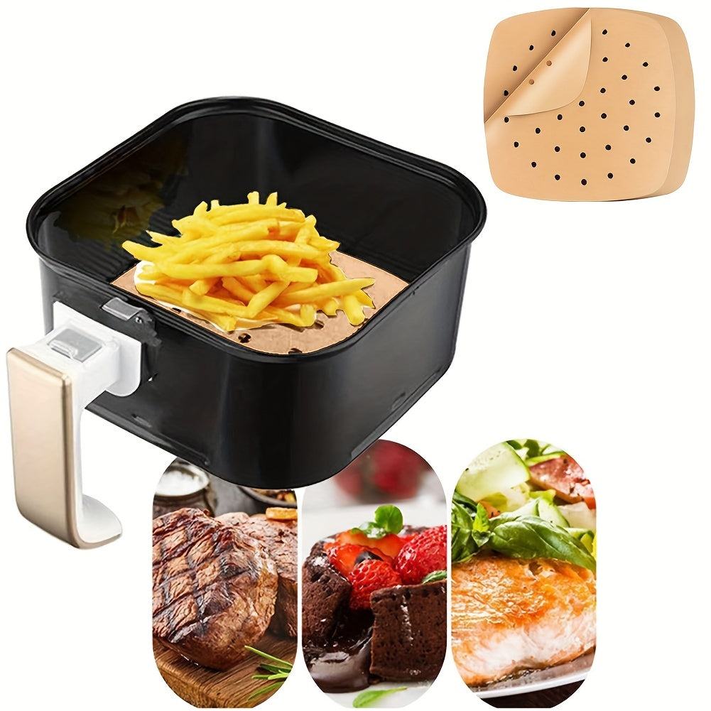 200pcs BBQ Air Fryer Liners Disposable Square Parchment Papers