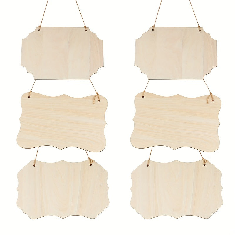1pc DIY Wooden Hanging Blank Signs - Pets Handwriting Decoration