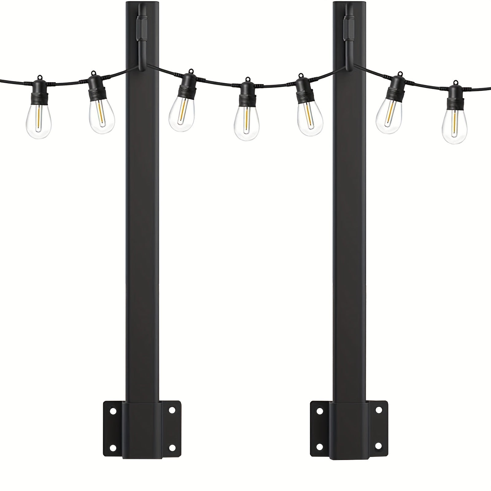 2pcs String Light Poles for Hanging Lights on Patio Fence Wall Garden