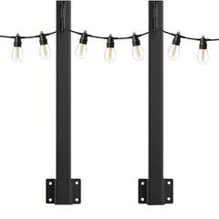 2pcs String Light Poles for Hanging Lights on Patio Fence Wall Garden