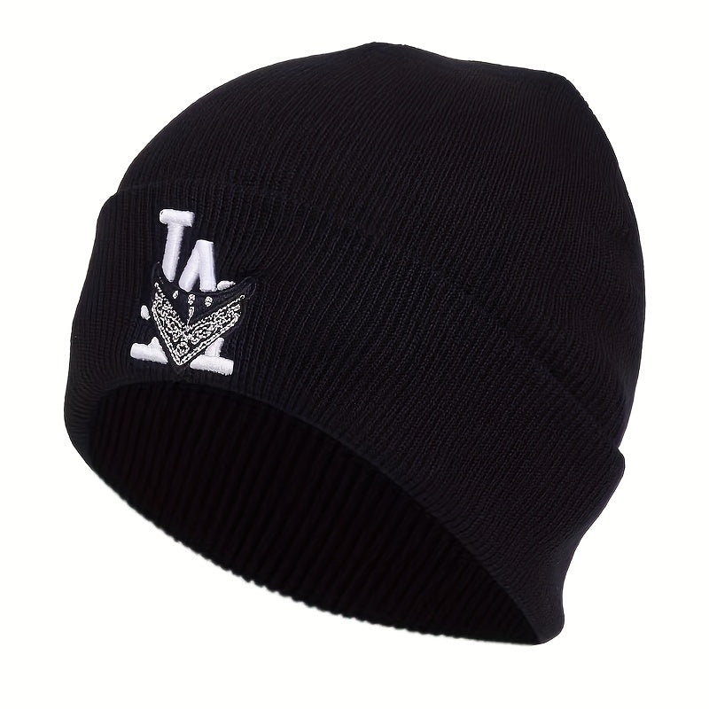Fashionable Sport Windproof Knit Beanie Hat With 3D Embroidery