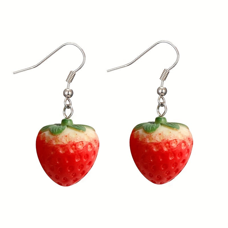 12 Pairs Funny Fruit Cake Dangle Drop Earrings For Girls