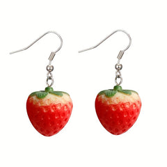 12 Pairs Funny Fruit Cake Dangle Drop Earrings For Girls