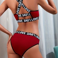 Criss Cross Back Bra & Panties Set