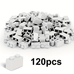 120pcs 1x2 Building Blocks 16 Colors Pink Orange Yellow Green Purple ABS Plastic