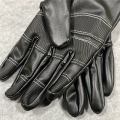 Autumn Winter Zipper PU Leather Gloves Waterproof Windproof Anti-slip