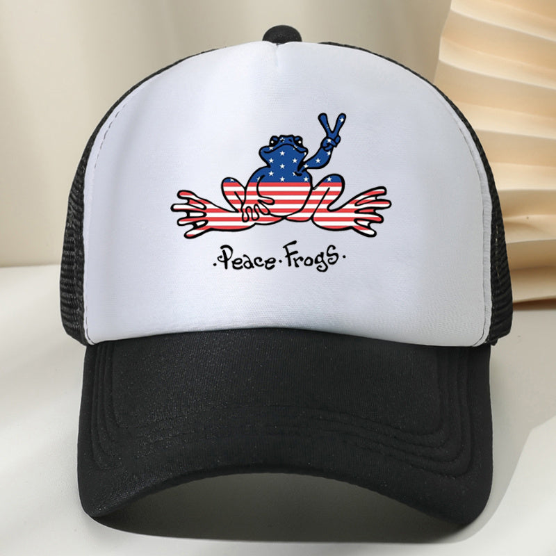 Peace Frog Baseball Cap American Flag Dad Hat