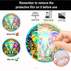 3D Elephant Stained Glass Ornament - Home Decor Gift