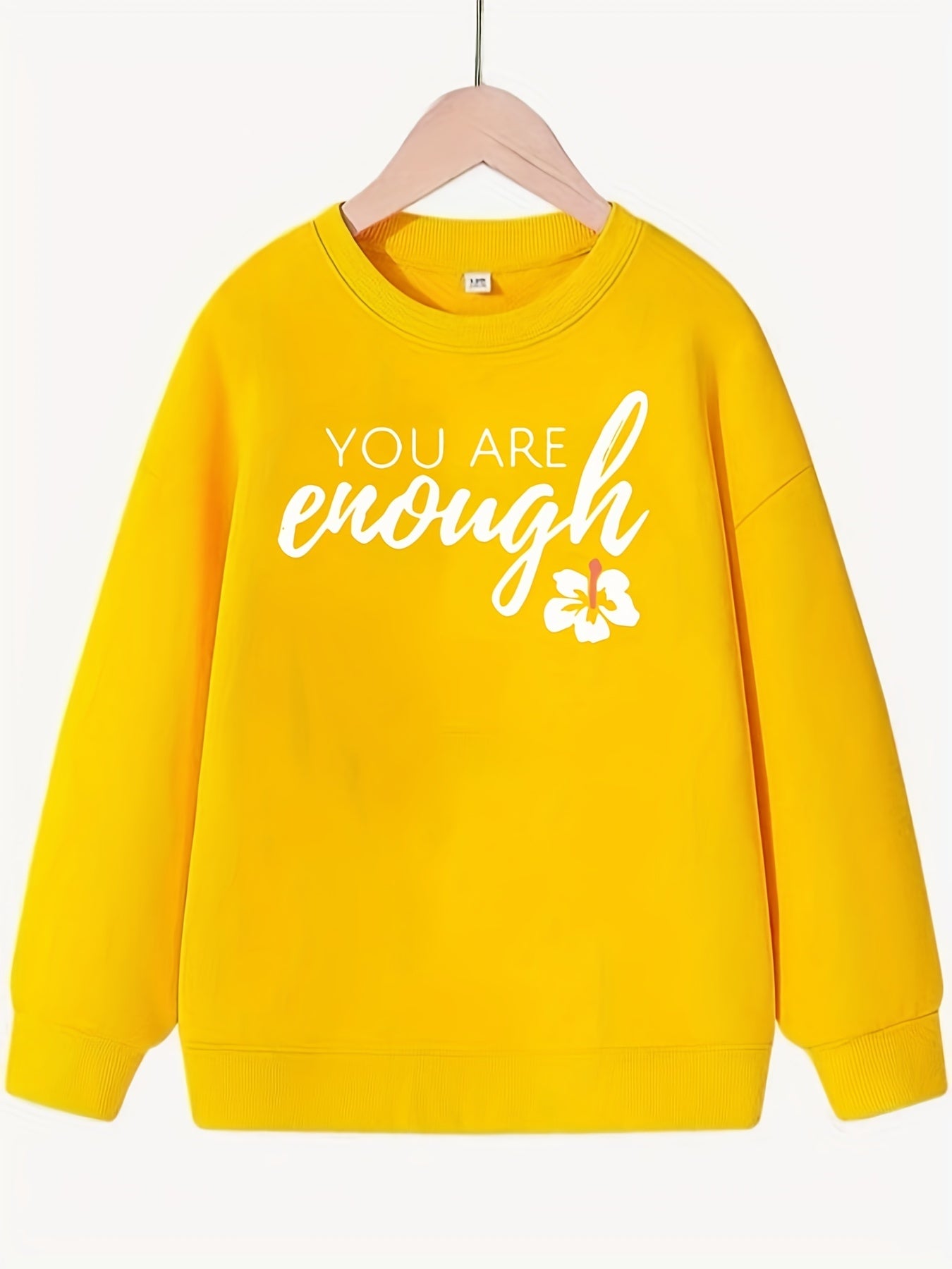 Girls Round Neck Sweatshirt Long Sleeve Top Pullovers