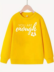 Girls Round Neck Sweatshirt Long Sleeve Top Pullovers