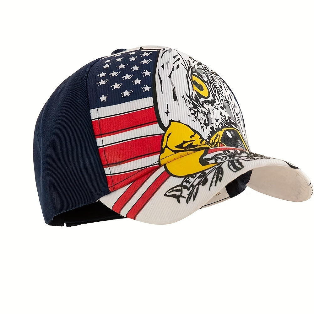 Flag Eagle Baseball Cap Unisex American Print Independence Patriotic Dad Hats