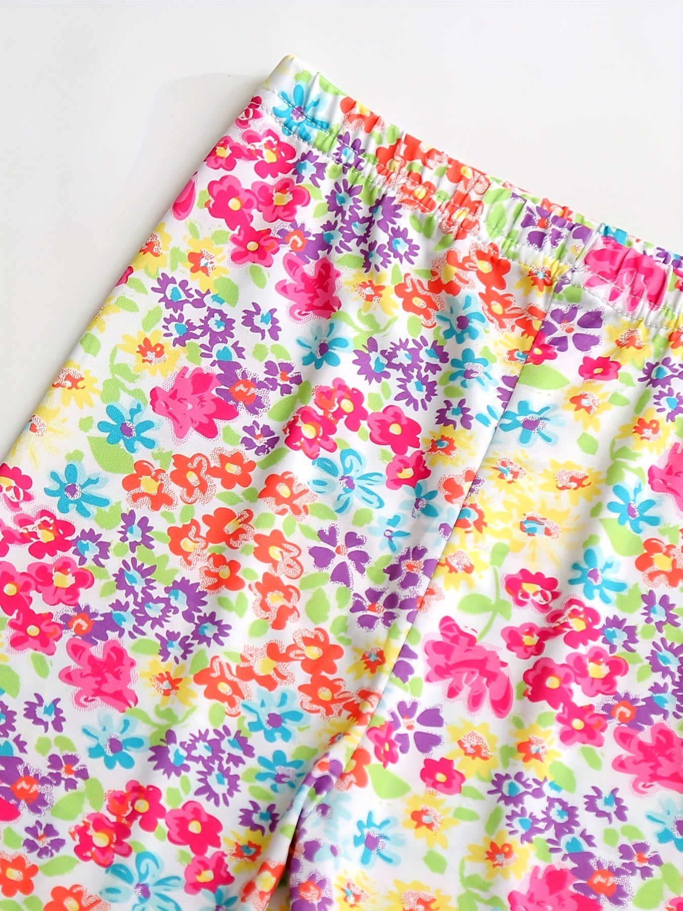 4 Pack Girls Striped Floral Leggings Stretch Sport Pants