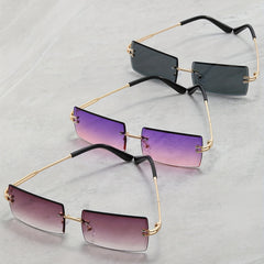 3 Pairs Men's Rimless Sunglasses UV Protection