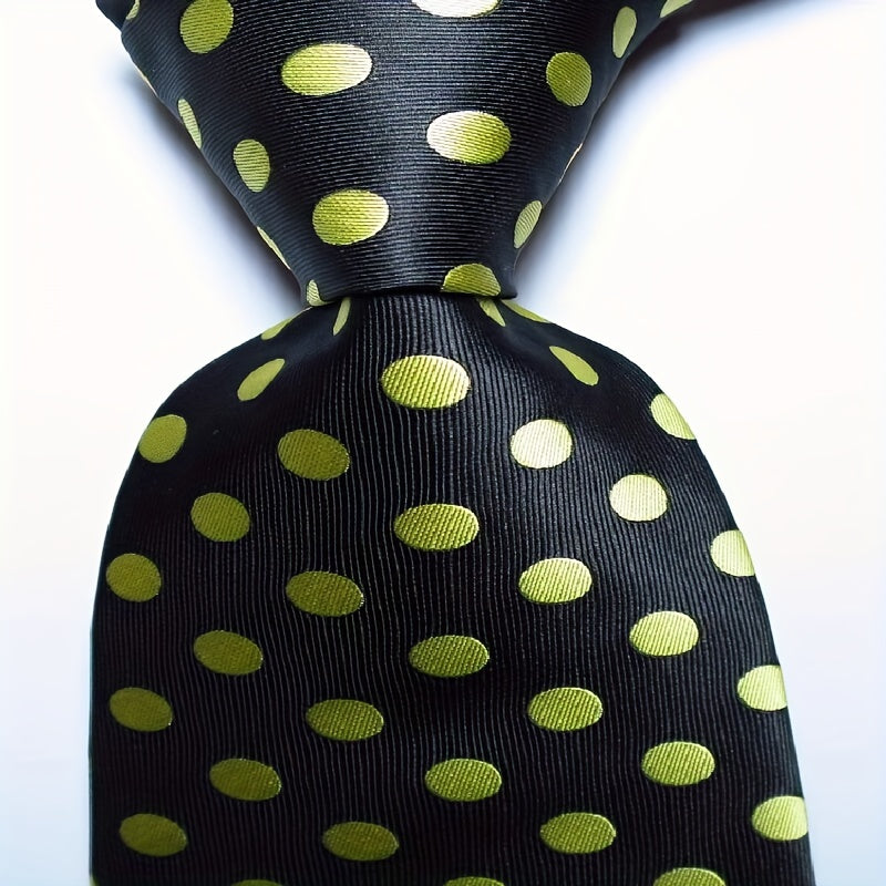 Men's Printed Dot Tie Yellow Orange Flower Tie Business Party Wedding Tie