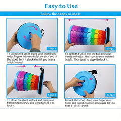 Portable Folding Stool Sturdy Retractable Camping Hiking Garden BBQ