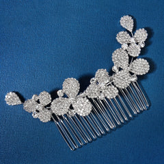 Rhinestone Flower Hair Comb for Girls Women