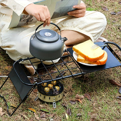 Folding Retractable Steel Plate Mesh Table Stove Rack for Outdoor Camping