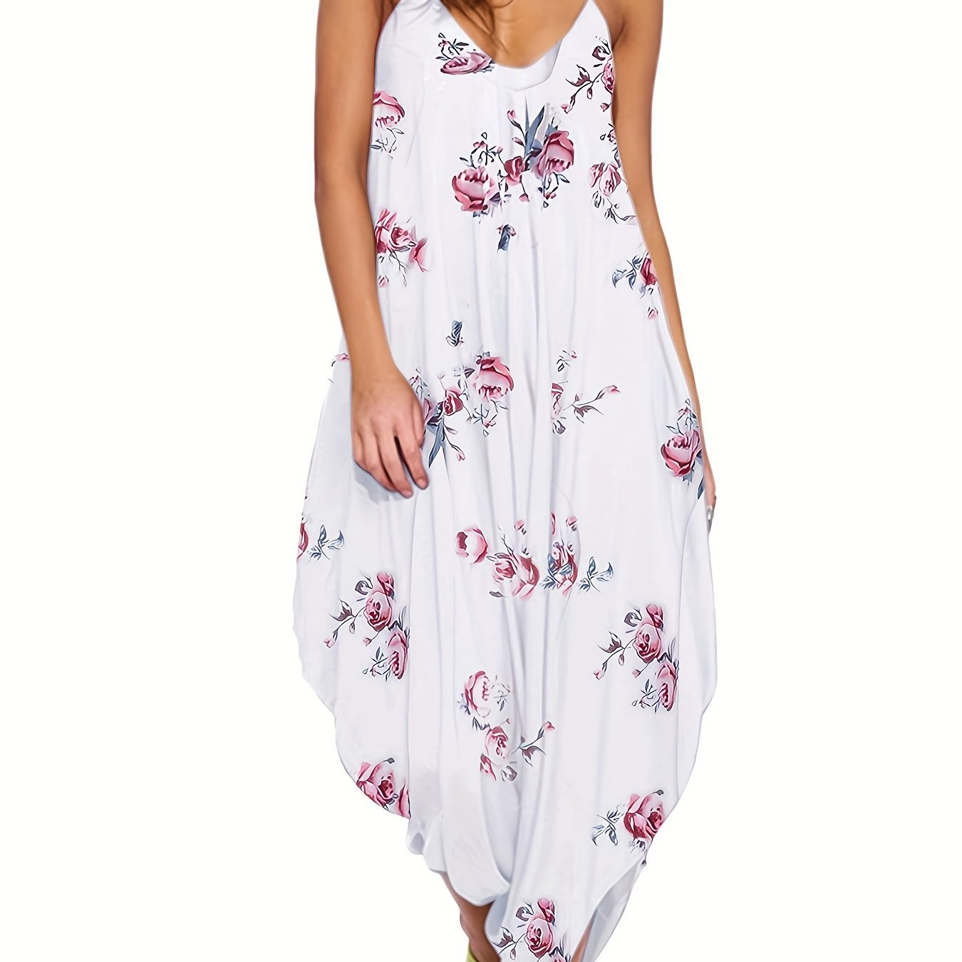 Floral Print Cami Harem Pants Jumpsuit