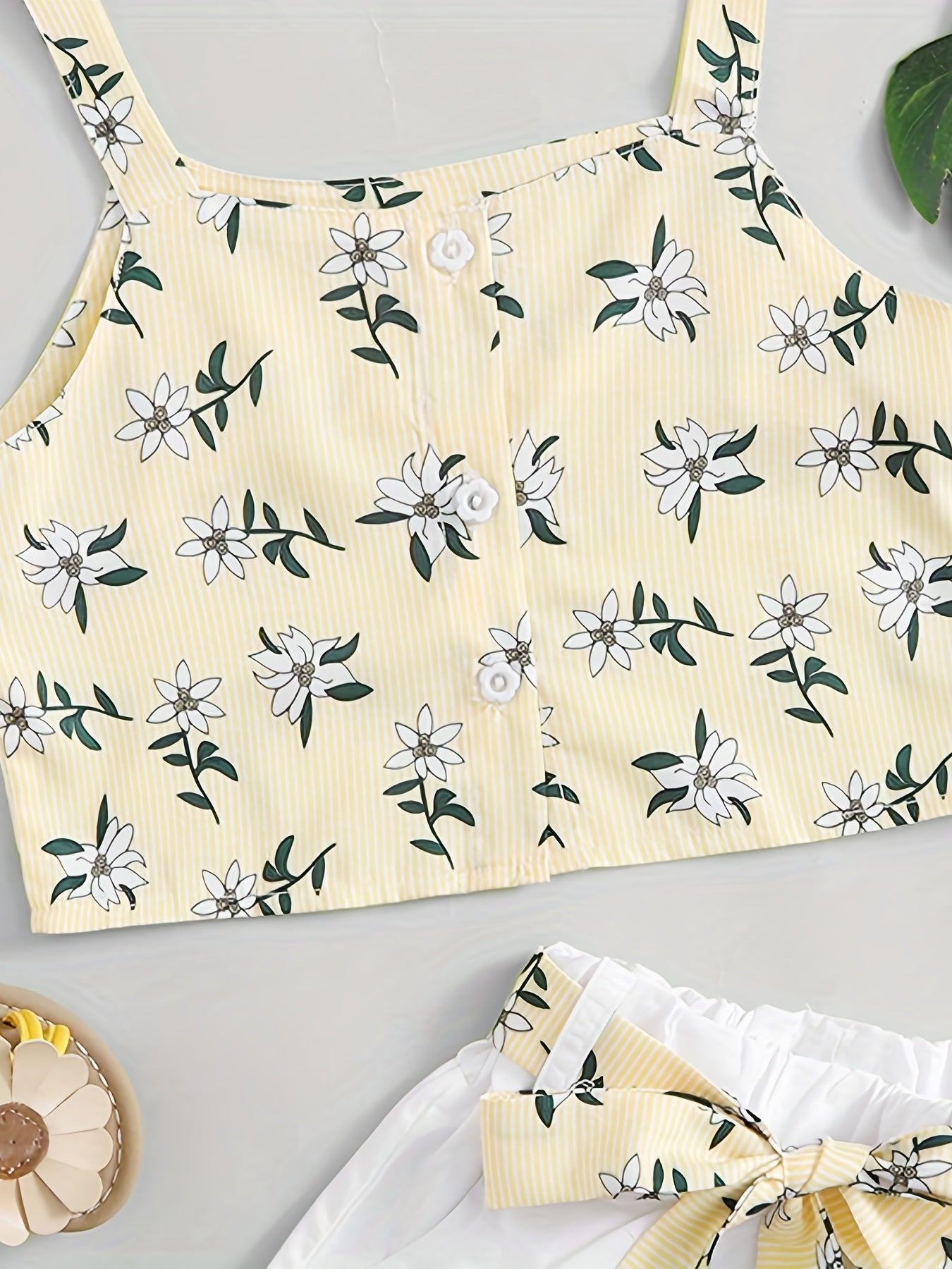 Girls Flower Cami Top & Shorts Set for Summer Beach Party