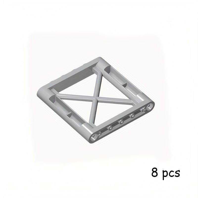 8pcs DIY Small Particle Building Blocks X-Shaped Iron Frame Parts