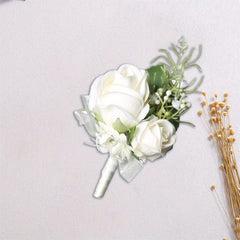 Wrist Corsage & Boutonniere Set for Bridal Wedding