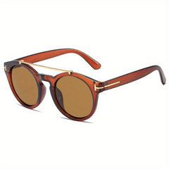 Men's T-shaped Double Beam Metal Sunglasses