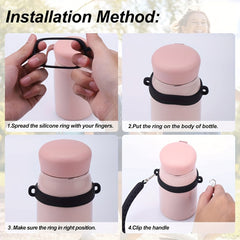 Silicone Water Cup Strap - Fits 8oz-40oz Bottles - Outdoor & Indoor Use