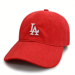 LA Embroidery Baseball Cap Solid Cotton Sun Hat Adjustable Lightweight Dad Hats