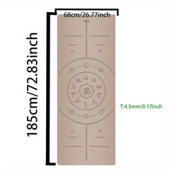 Non-Slip Rubber Yoga Mat with Position Guide Line 72.83x26.77in