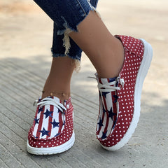 Women's Striped & Star Slip On Canvas Shoes