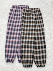 Colorblock Plaid Sleep Bottoms Women's Sleepwear