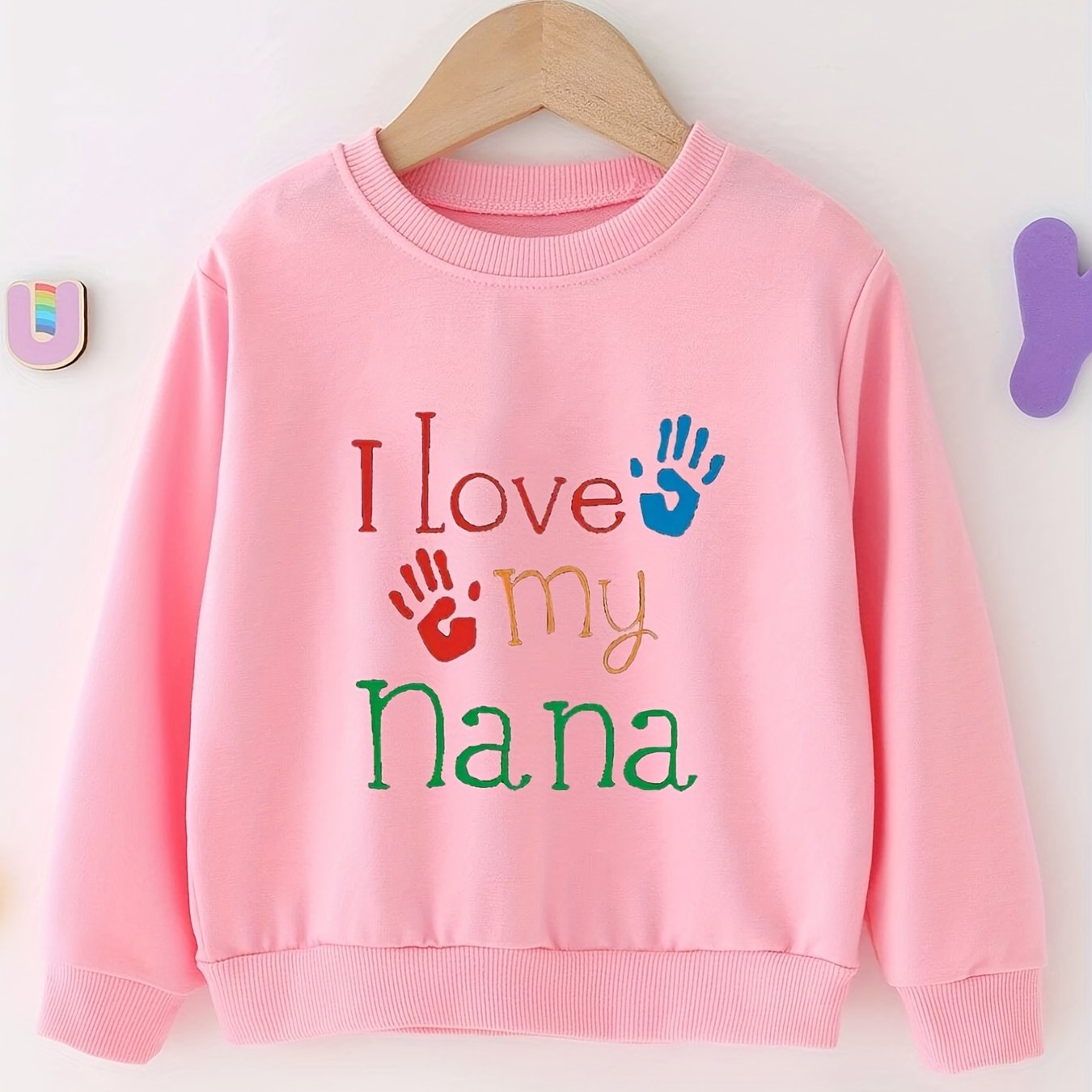 Girls 'I Love My Nana' Sweatshirt Long Sleeve Pullover