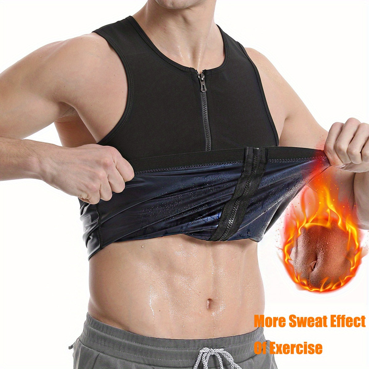 Men's Sauna Suit Waist Trainer Vest Sweat Workout Trimmer