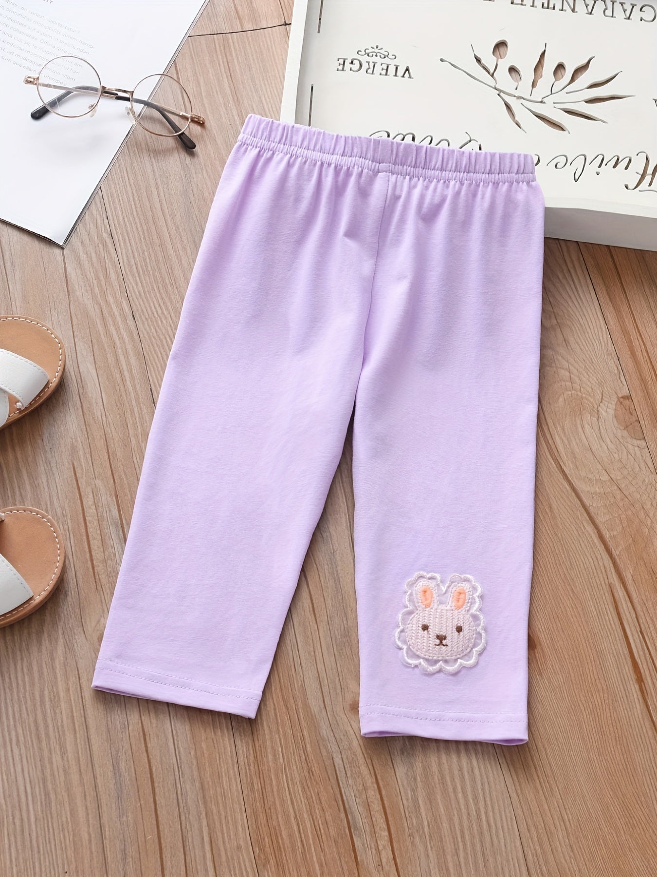 Toddler Girls Cotton Capris Pants Easter Rabbit Pattern Kids Clothes