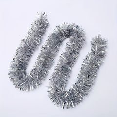 3pcs Christmas Decor Set: Wreath, Tree, Tinsel Garland, Flocked & Foil
