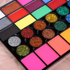 42 Colors Water Soluble Body Paint UV Glitter Set