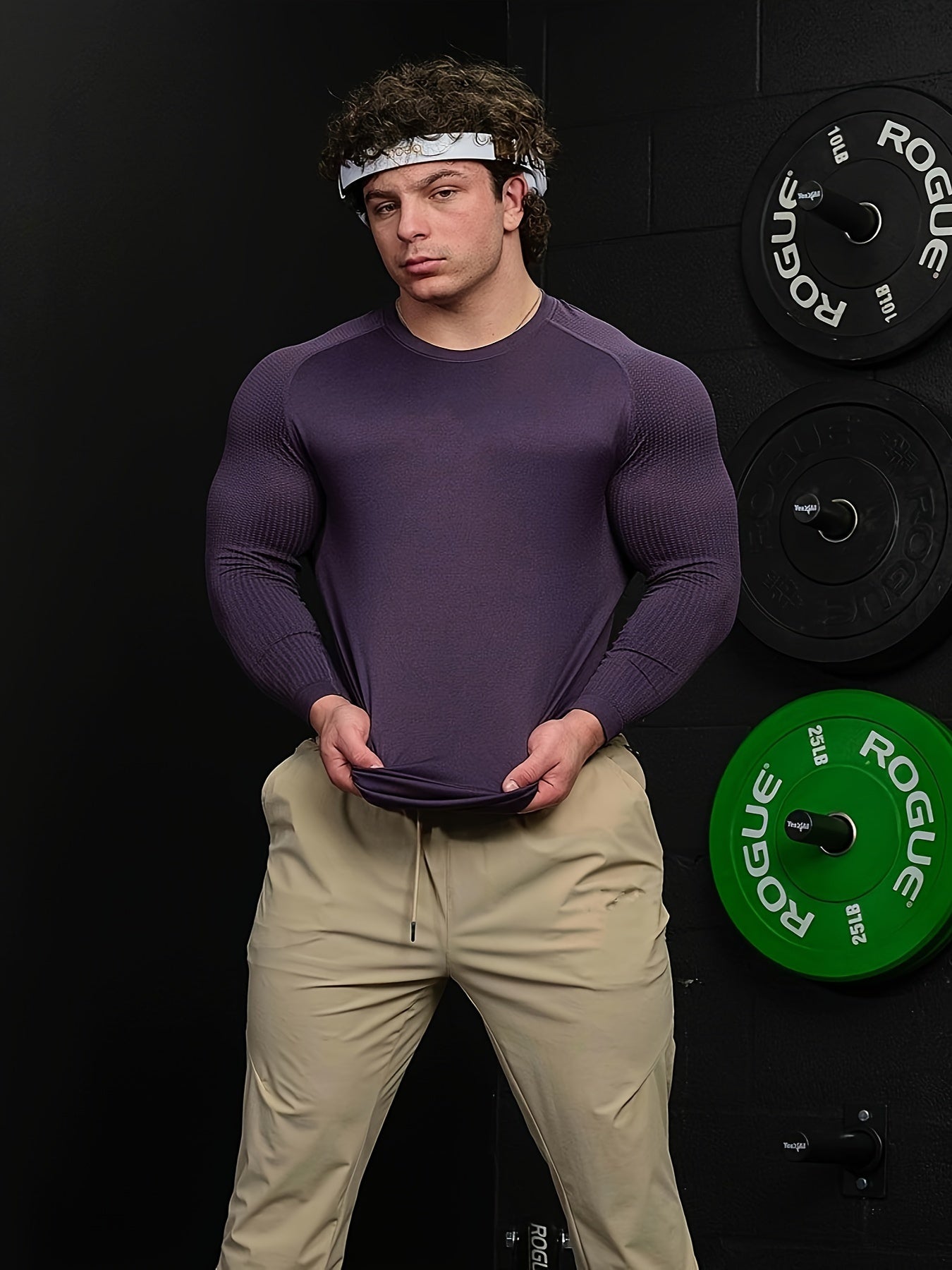 Men's Solid Crew Neck Active T-shirt For Summer