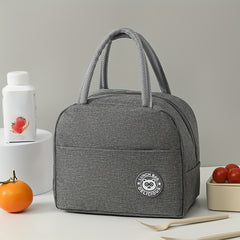 Oxford Cloth Insulated Lunch Bag Aluminum Foil Liner Hand Wash Bento Meal Tote