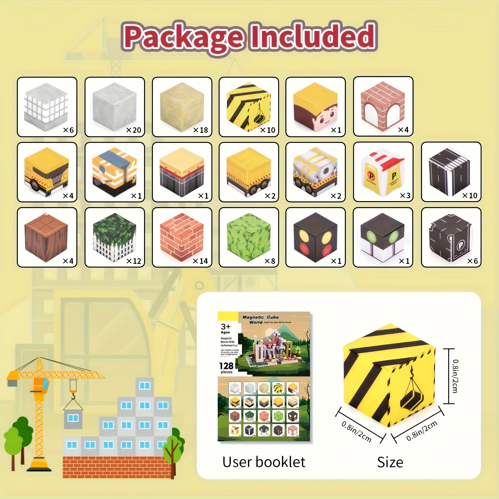 128pcs Magnetic Building Blocks Enhance Imagination and Creativity Sensory Toy