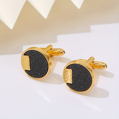 Men's Round Cufflinks Wedding Business Shirt Tie Buttons
