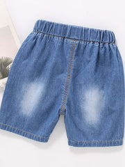 Boys Embroidered French Fries Ice Cream Shorts for Summer