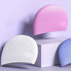 Adult Waterproof Silicone Swimming Cap Elastic Pool Cap